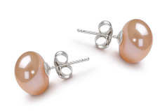 9-10mm Água doce Conjunto de brincos em Rosa