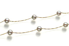 7-8mm Akoya japonesa Colar em Copo de Estanho Branco
