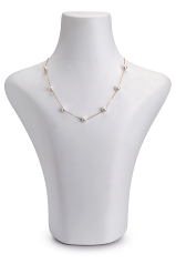 7-8mm Akoya japonesa Colar em Copo de Estanho Branco