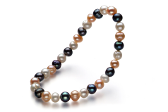 6-7mm Água doce Pulseira em Felicidade Multicolorido
