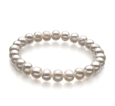 6-7mm Água doce Pulseira em Felicidade Branco