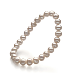 6-7mm Água doce Pulseira em Felicidade Branco