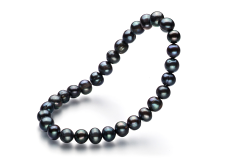 6-7mm Água doce Pulseira em Felicidade Tingido de preto