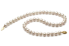 7-8mm Akoya Chinês Colar em Branco