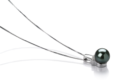 8-9mm taitiano Pingente em Vivian Preto