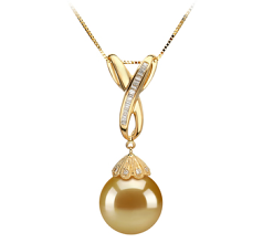 12-13mm Mar do Sul Pingente em Edwina Ouro