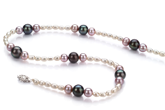 3-8mm Água doce Colar em Ida Multicolorido