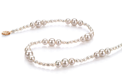 3-8mm Água doce Colar em Viagem Branco
