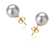 10-11mm Mar do Sul Conjunto de brincos em Branco