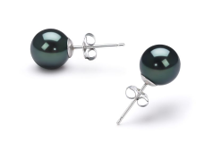 7-8mm Akoya japonesa Conjunto de brincos em Preto