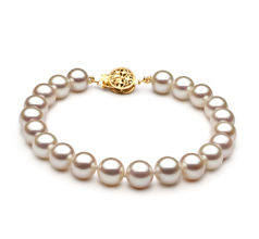 7-8mm Água doce Pulseira em Branco
