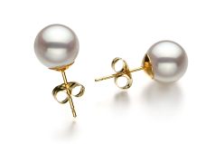 8.5-9mm Akoya japonesa Conjunto de brincos em Hanadama Branco
