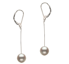 8-9mm Água doce Conjunto de brincos em Amy Branco