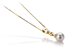 6-7mm Akoya japonesa Pingente em Kylie Branco