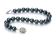 6.5-7mm Akoya japonesa Pulseira em Preto