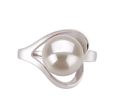 9-10mm Água doce Anel em Sadie Branco
