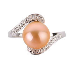 9-10mm Água doce Anel em Chantel Rosa