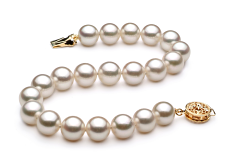 8-9mm Akoya japonesa Pulseira em Branco