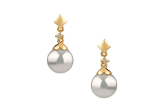 7-8mm Akoya japonesa Conjunto de brincos em Geórgia Branco