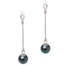 6-7mm Akoya japonesa Conjunto de brincos em Promoção Preto