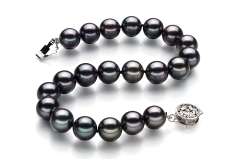 8-8.5mm Akoya japonesa Pulseira em Preto