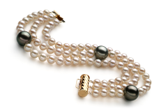5-11mm Taiti e água doce Pulseira em Preto