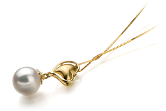 8-9mm Akoya japonesa Pingente em Cora Branco