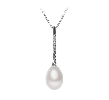 10-11mm Água doce Pingente em Adra Branco