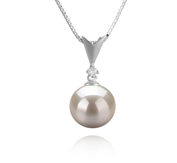 9-10mm Água doce Pingente em Ailani Branco