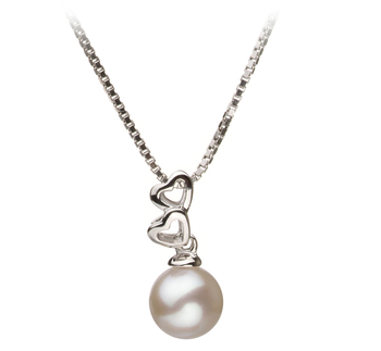 6-7mm Akoya japonesa Pingente em Âmbar Branco