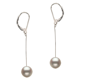 8-9mm Água doce Conjunto de brincos em Amy Branco