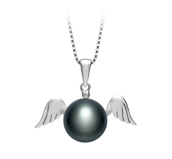 9-10mm Água doce Pingente em Anjo Preto