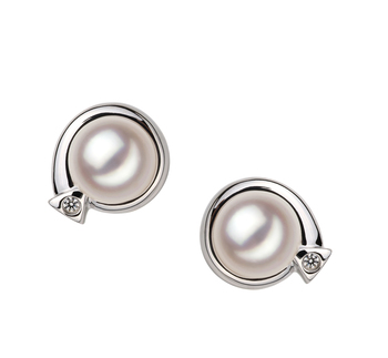 7-8mm Akoya japonesa Conjunto de brincos em Angelina Branco