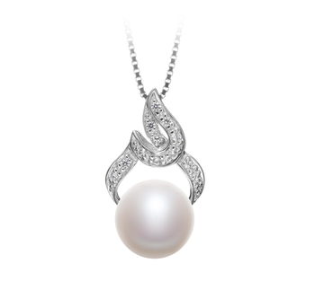 10-11mm Água doce Pingente em Bebra Branco