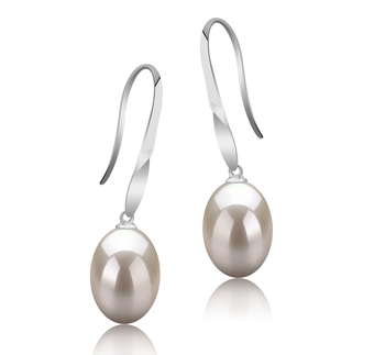 9-10mm Água doce Conjunto de brincos em Bernice Branco