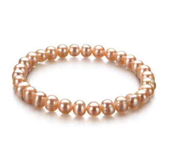 6-7mm Água doce Pulseira em Felicidade Rosa