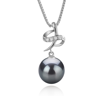 10-11mm taitiano Pingente em Bridget Preto
