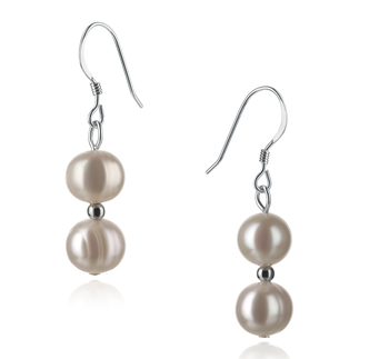 6-7mm Água doce Conjunto de brincos em Cerella Branco