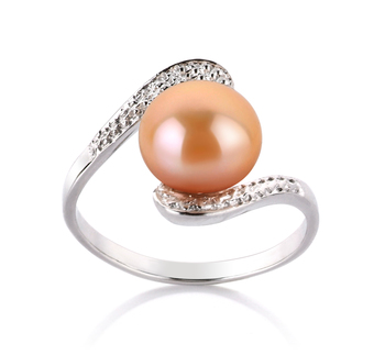 9-10mm Água doce Anel em Chantel Rosa
