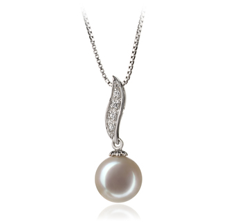 9-10mm Água doce Pingente em Clementina Branco
