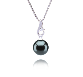 9-10mm taitiano Pingente em Courtney Preto