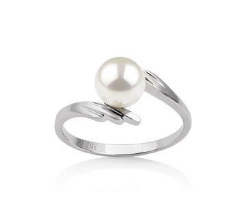 6-7mm Akoya japonesa Anel em Daron Branco