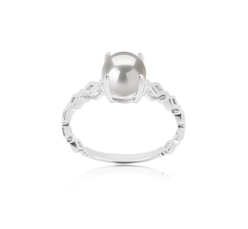 7.5-8mm Água doce Anel em Amanhecer Branco