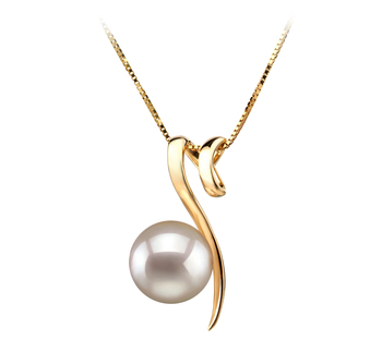 8-9mm Akoya japonesa Pingente em Dionne Branco