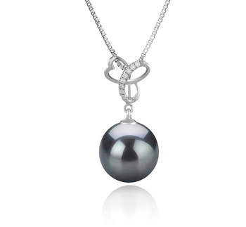 10-11mm taitiano Pingente em Dorothy Preto