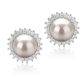 7-8mm Água doce Conjunto de brincos em Sonho Branco