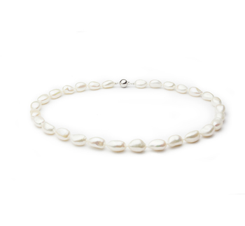 10-11mm Água doce Colar em Soltar Branco