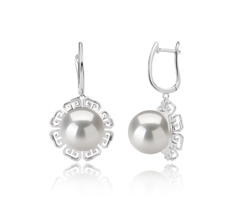 12-13mm Água doce - Edison Conjunto de brincos em Edison Blenda Branco