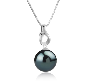 11-12mm taitiano Pingente em Elin Preto