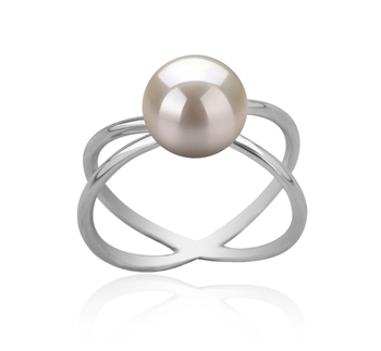 8-9mm Água doce Anel em Bonito Branco